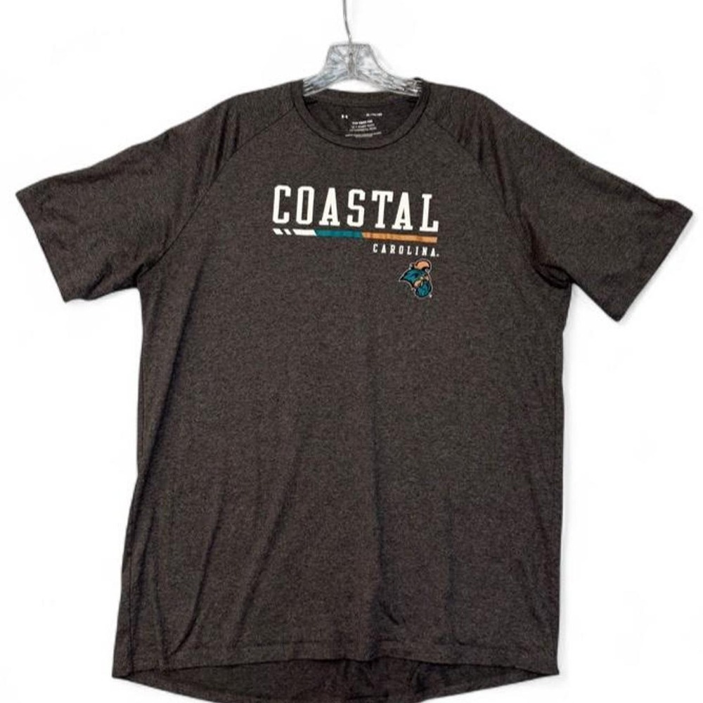 XL Under Armour Men's Coastal Carolina Chanticleers Tech Tee – Charcoal Heather